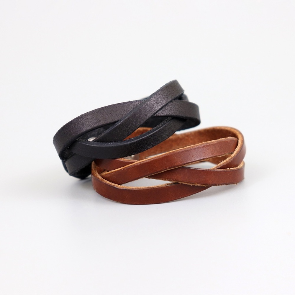 Handmade leather braided bracelet